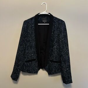 Blue/black animal print blazer.